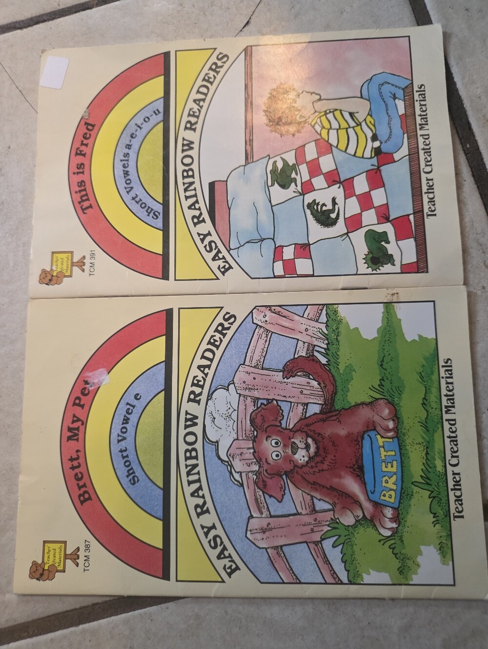 Vintage Easy Rainbow Readers Lot: This Is Fred + Brett, My Pet